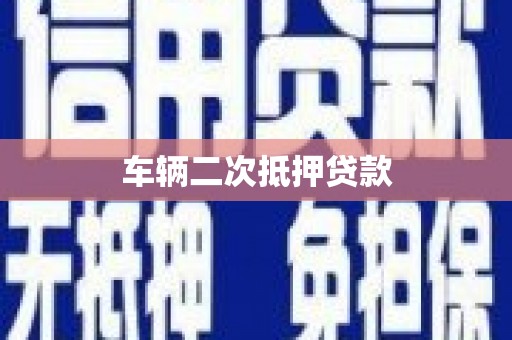 金山车辆二次抵押贷款