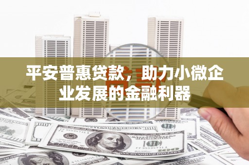 金山平安普惠贷款，助力小微企业发展的金融利器