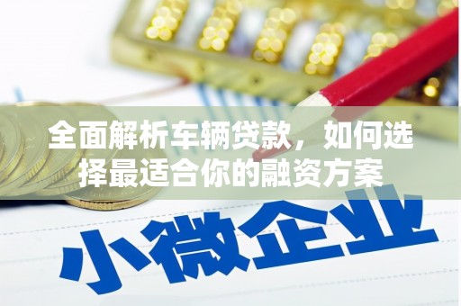 金山全面解析车辆贷款，如何选择最适合你的融资方案
